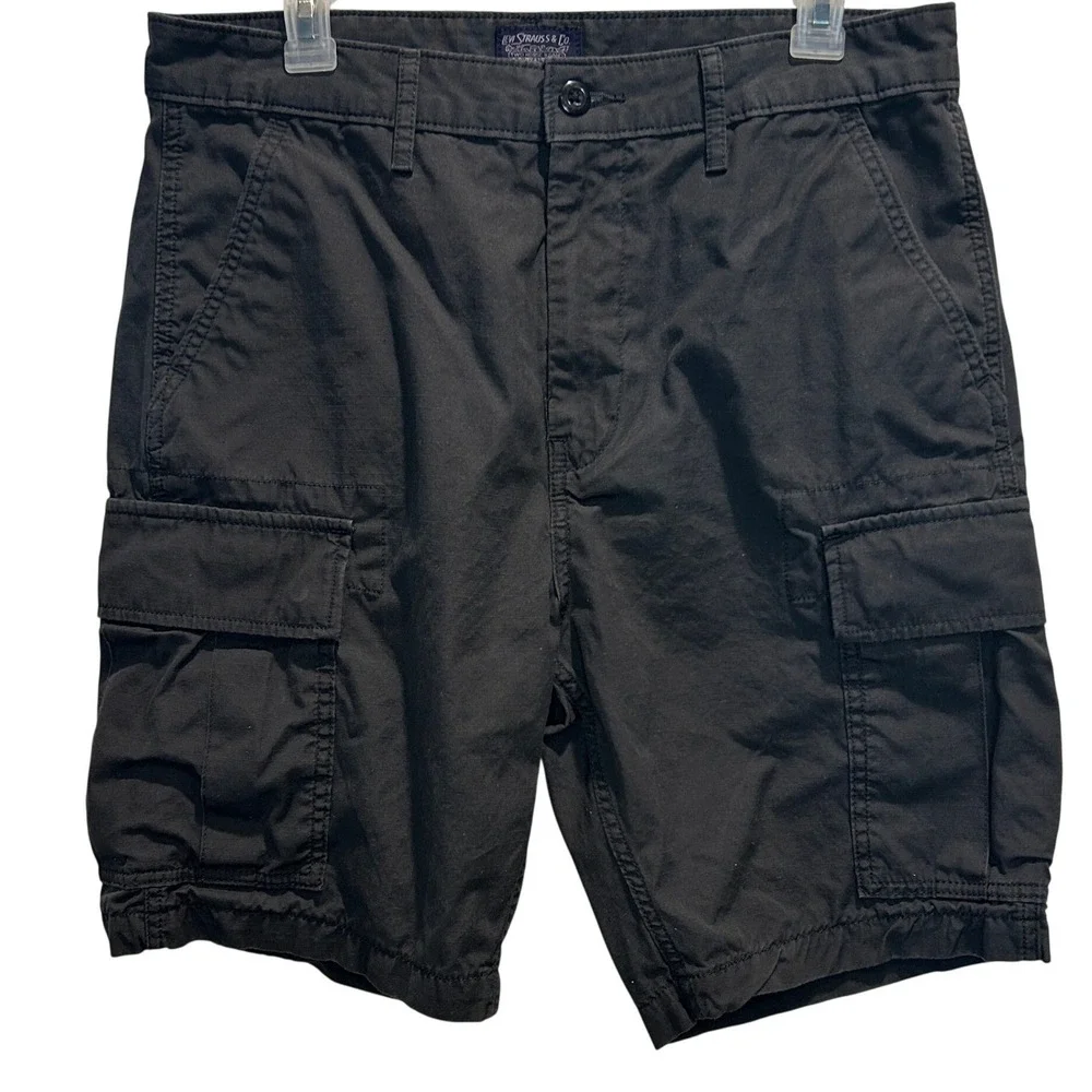 Levi's Cargo Shorts W32 Men's Black Ripstop Cotton Utility Pockets 23251-0060
